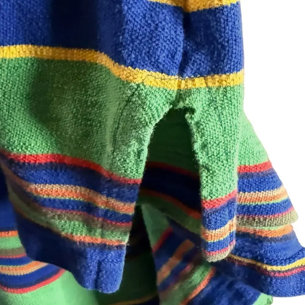 VTG Y2K Polo Ralph Lauren Polo Shirt Mens Green Blue Orange Yellow Stripes Sz L